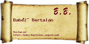 Babó Bertalan névjegykártya