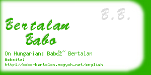 bertalan babo business card